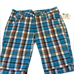 South Pole Blue Plaid Kids Shorts